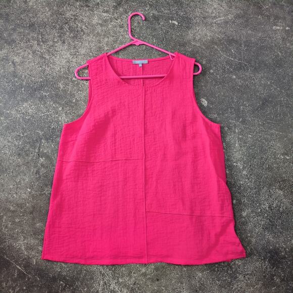 Habitat Tops - Habitat Tank Top Womens M Pink Sleeveless Textured Rayon Blend Lightweight